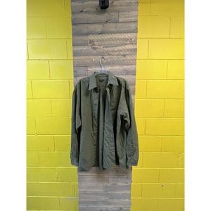 Ted Baker London Men's Size 4 Long Sleeve Button Down Dress Shirt Green Rayon